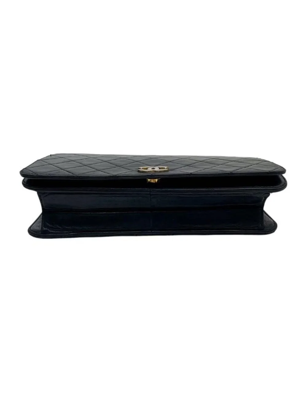 Chanel Quilted Lambskin Chain Shoulder Bag Black CC Logo